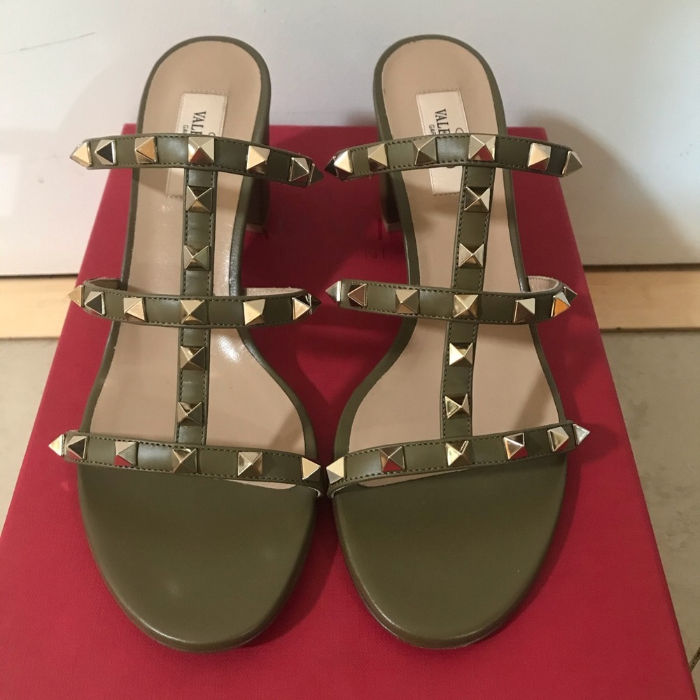 Valentino Garavani Rockstud Caged Slide Sandals - Picture 3 of 10